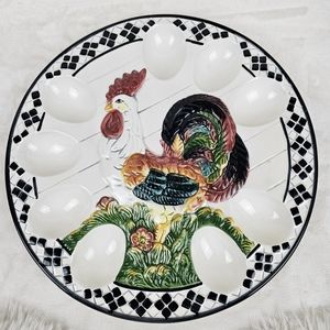 Vintage Rooster Egg Serving Plate CBK Ltd. LLC